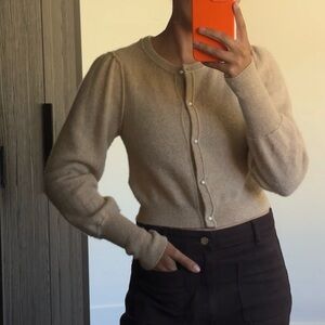 Free People Cashmere Sweater with Pearl Buttons